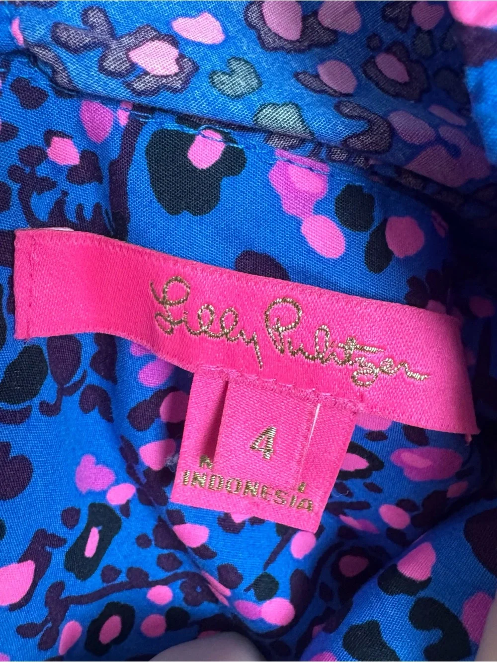 LILLY PULITZER | Preslee Blue Animal Print Square-Neck Peasant Top Women’s 4